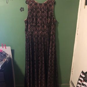 EShakti Lace knit overlay long dress